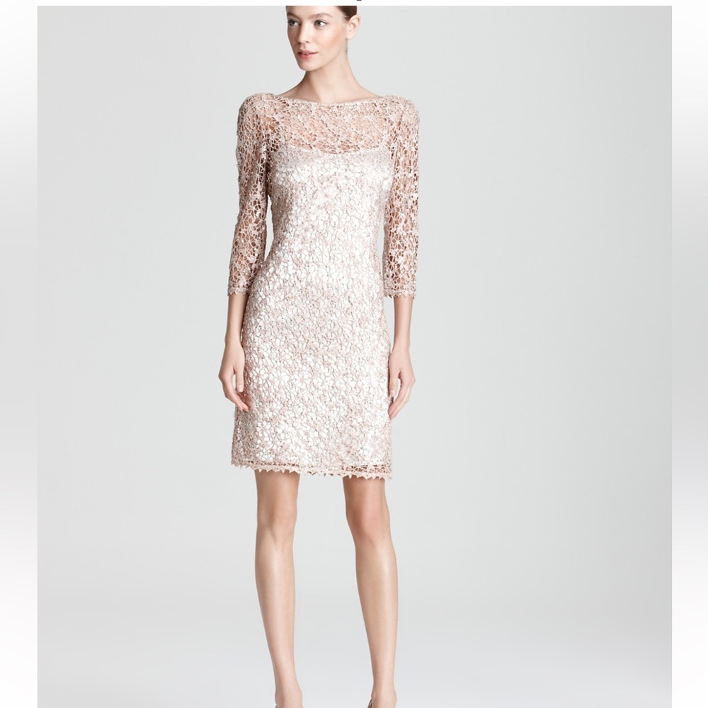 Kay Unger Lace and Sequin Dress size 8 Blush Pink